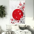thumbnail image 4 of Japanese Tapestry, Japanese Culture Inspired Artwork Cherry Blossom Sakura Tree Eastern, Wall Hanging for Bedroom Living Room Dorm Decor, 60W X 80L Inches, Vermilion Black White, by Ambesonne, 4 of 5
