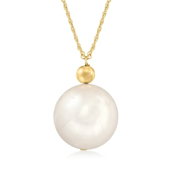 Ross-Simons 13-14mm Cultured Pearl Pendant Necklace in 14kt Yellow Gold, Women's, Adult