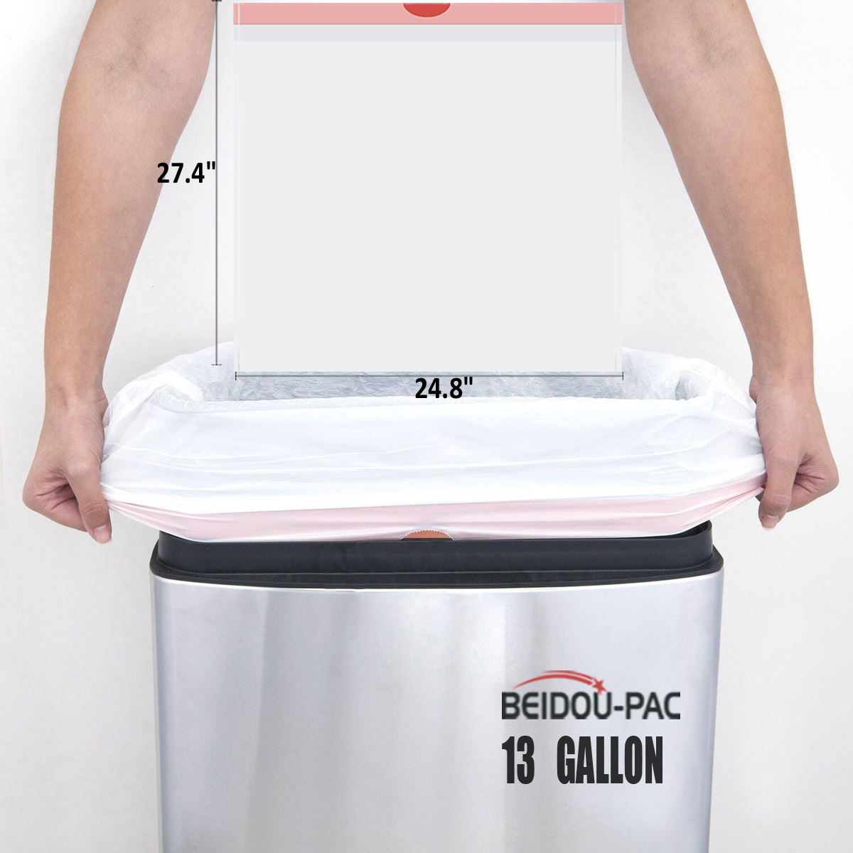 BEIDOU-PAC 13 Gallon Trash Bags, White, 200 Count photo 2