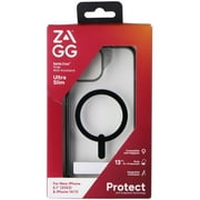 Zagg Santa Cruz Snap Case with Kickstand for iPhone 15/14/13 - Black/Clear