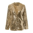 thumbnail image 6 of Sequin Blazer Jacket for Women Glitter Long Sleeve Open Front Notched Lapel Cardigan Jackets Rave Party Outerwear, 6 of 7