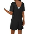thumbnail image 5 of Anygrew Rompers for Women Casual Short Sleeve Oversized Athletic Workout Reversible Hot Shot Tee Romper Deep Pockets, 5 of 6