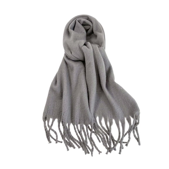 uvwlwu Scarf for Women, Elegant Winter Scarf For Adults Solid Color Wrap Soft Warm Fashion Styling Comfortable Cozy Wear(Light Gray,One Size)