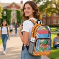 thumbnail image 3 of SEANATIVE Clear Backpack for Boys Girls Clear Backpacks Transparent Daypack with Adjustable Straps, See Through Book Bag Back to School Essentials, Cartoon Deer Polka Dots Orange, 3 of 7
