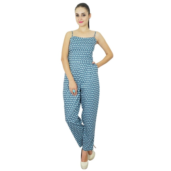Bimba Womens Casual Full Length Jumpsuits Dress Printed Rayon