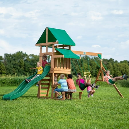Backyard Discovery Belmont All Cedar Wood Playset Swing Set