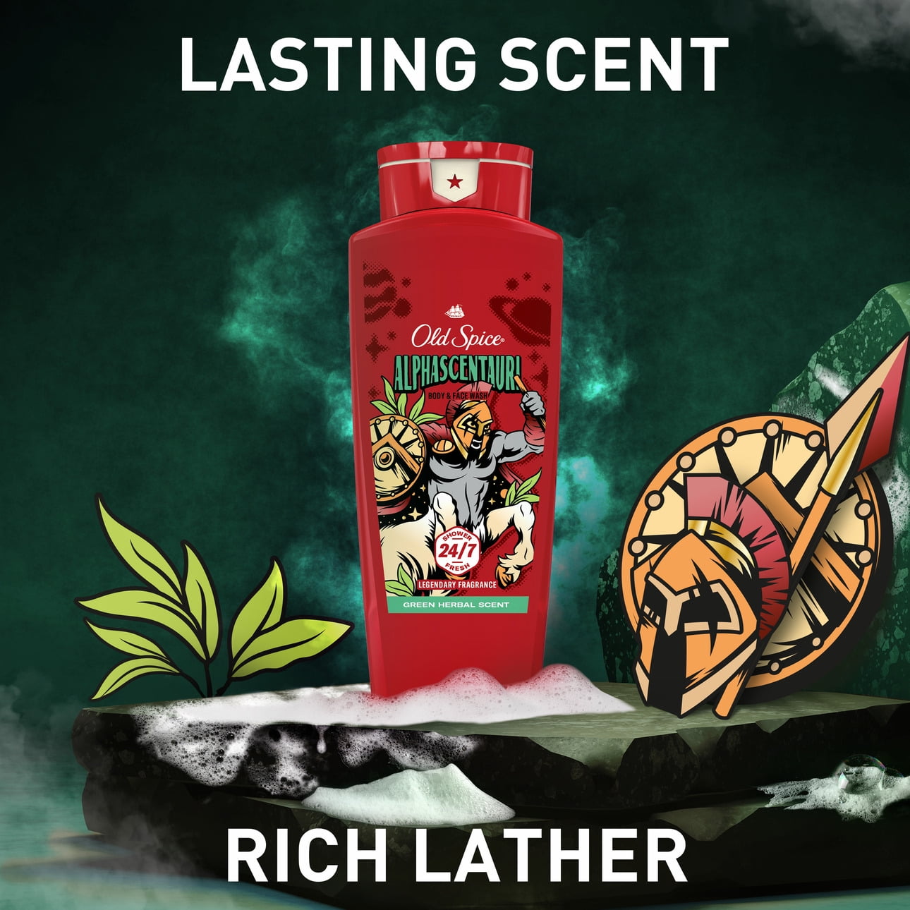 Old Spice Body Wash for Men, AlphaScentauri, Long Lasting Lather, 24 oz