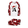 thumbnail image 3 of Odeerbi Christmas Pajamas for Family Holiday Long Sleeve Initial Name Family Christmas Pajamas Matching Sets Mom Printed Home Wear Two-Piece Sleepwear Xmas Family Matching PJs Set Red, 3 of 7