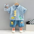 thumbnail image 2 of Mercatoo Suits for Boys Boys Pants Baby Girls Set Printed Outfits Dinosaur Summer 𝐂artoon Tops+Shorts Boys Outfits&Set 3 Month, 2 of 4