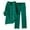 Green, variant on Women's 2 Piece Outfits Wide Leg Blouse with Pockets & Elastic Pants, Casual V Neck Shirt Trousers, Fashion Streetwear, Suitable for Multiple Occasions