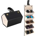 thumbnail image 1 of Estuche para gafas con compartimentos, estuche de transporte para guardar gafas de sol, estuche de almacenamiento plegable, organizador de gafas portátil para hombres y mujeres, 1 of 5