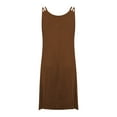 thumbnail image 5 of UPPADA Plus Size Summer Dress for Women Soft Spaghetti Strap Sleeveless Sundress Summer Midi Dress Hawaiian Bohemian Beach Cover up Dress Solid Casual Dress Coffee,XXXXL, 5 of 7
