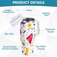 thumbnail image 2 of Yayeee 30oz Stainless Steel Tumbler with Straw and Handle Double-Wall Insulated Travel Water Bottle, Retro Round, 2 of 8