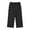 Black, variant on lnmuld Kids Solid Cropped Wide Leg Pants Full Elastic Gathered Waist Double Square Patch Pockets Breathable Woven Casual Trousers Color:Navy,Size:6-7 Years