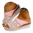 thumbnail image 3 of DAFEI Platform Slip on Sandals for Women Summer Wedges Slides Flatform,Open Toe,Bohemia for Beach Wedding, 3 of 8