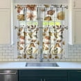 thumbnail image 3 of Fall Kitchen Curtains 36 Inch Short - 3 Panel Set, Autumn Harvest Print, Rod Pocket Window Treatment for Thanksgiving, Farmhouse, Cafe, Living Room - Machine Washable, 3 of 6
