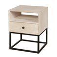 thumbnail image 3 of Mid-Century Modern White Wood and Metal Side Table, 3 of 7