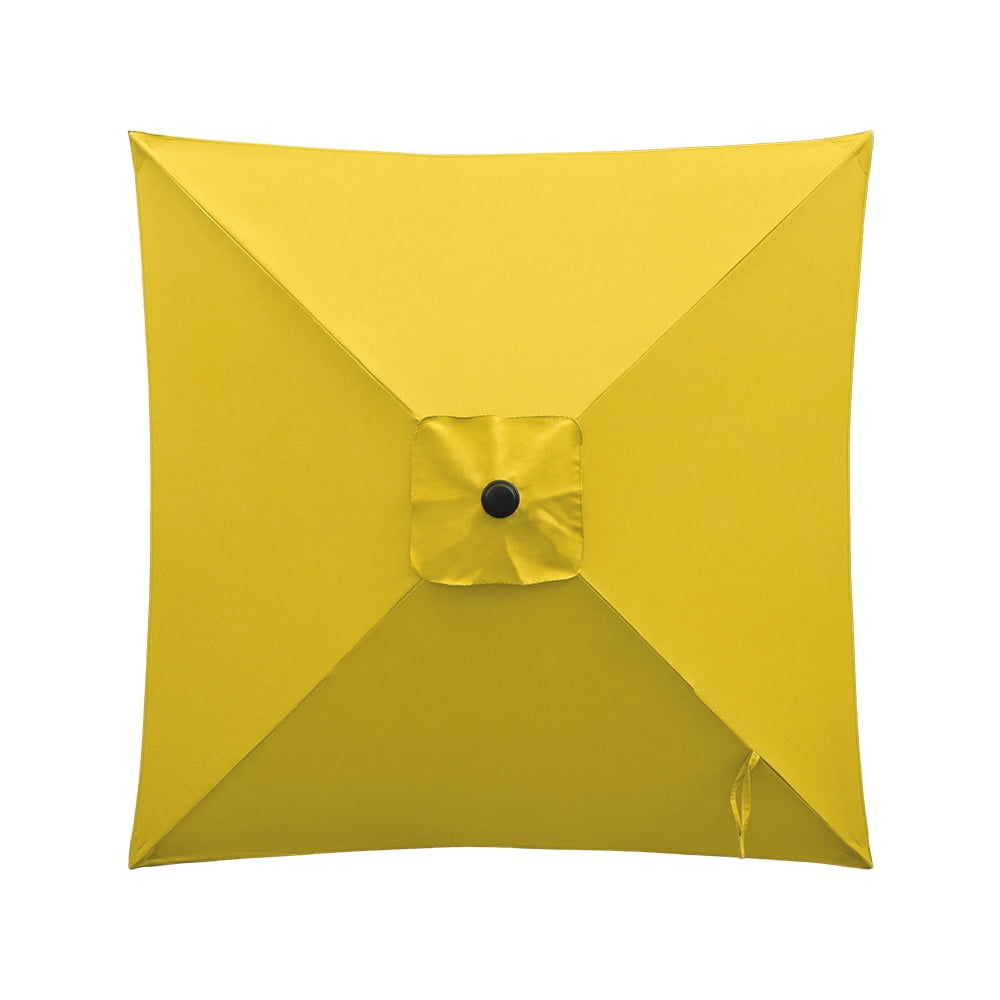 Ultrashades 6.5 ft Square Outdoor Patio Market Umbrella with Push Button Tilt and Crank Handle, Yellow