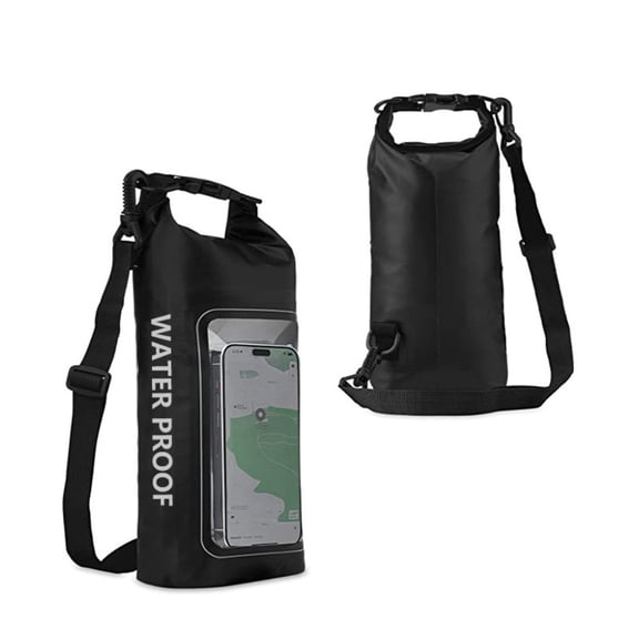 Mosiee 2L Waterproof Crossbody Bag Outdoor Swimming Pvc Dry Bag for Phone Beach Diving Black 2L