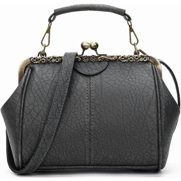 JUYGO Women Handbags Retro Hollow Tote Bag Purse Leather Satchel Kiss Lock Shoulder Bags Evening Clutch Bag Crossbody Bag