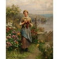 thumbnail image 2 of Daniel Ridgway Knight 15x18 Black Ornate Wood Framed Double Matted Museum Art Print Titled - Young Woman Knitting, 2 of 5