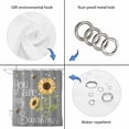 thumbnail image 6 of You Are My Sunshine Bathroom Shower Curtains with Hooks, Watercolor Sunflowers Floral Bees Grey Waterproof Fabric Washable Shower Curtain for Home Hotel Bathtub Decor 72x72 Inch, 6 of 9