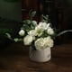 thumbnail image 4 of Juego de flores artificiales con jarrón de cerámica pequeño, ramo de hortensias y rosas, flores falsas, 4 of 5