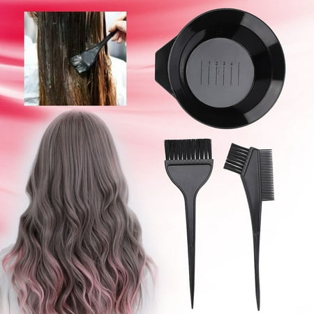 Lhcer Coloring Brush Hair Perming Tools 3pcs Hair Coloring Brush