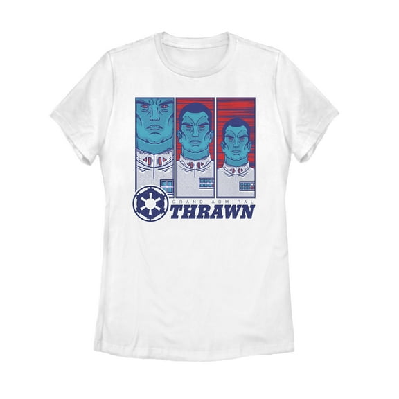 Women's Star Wars Grand Admiral Thrawn Panel Graphic Tee White 2X Large