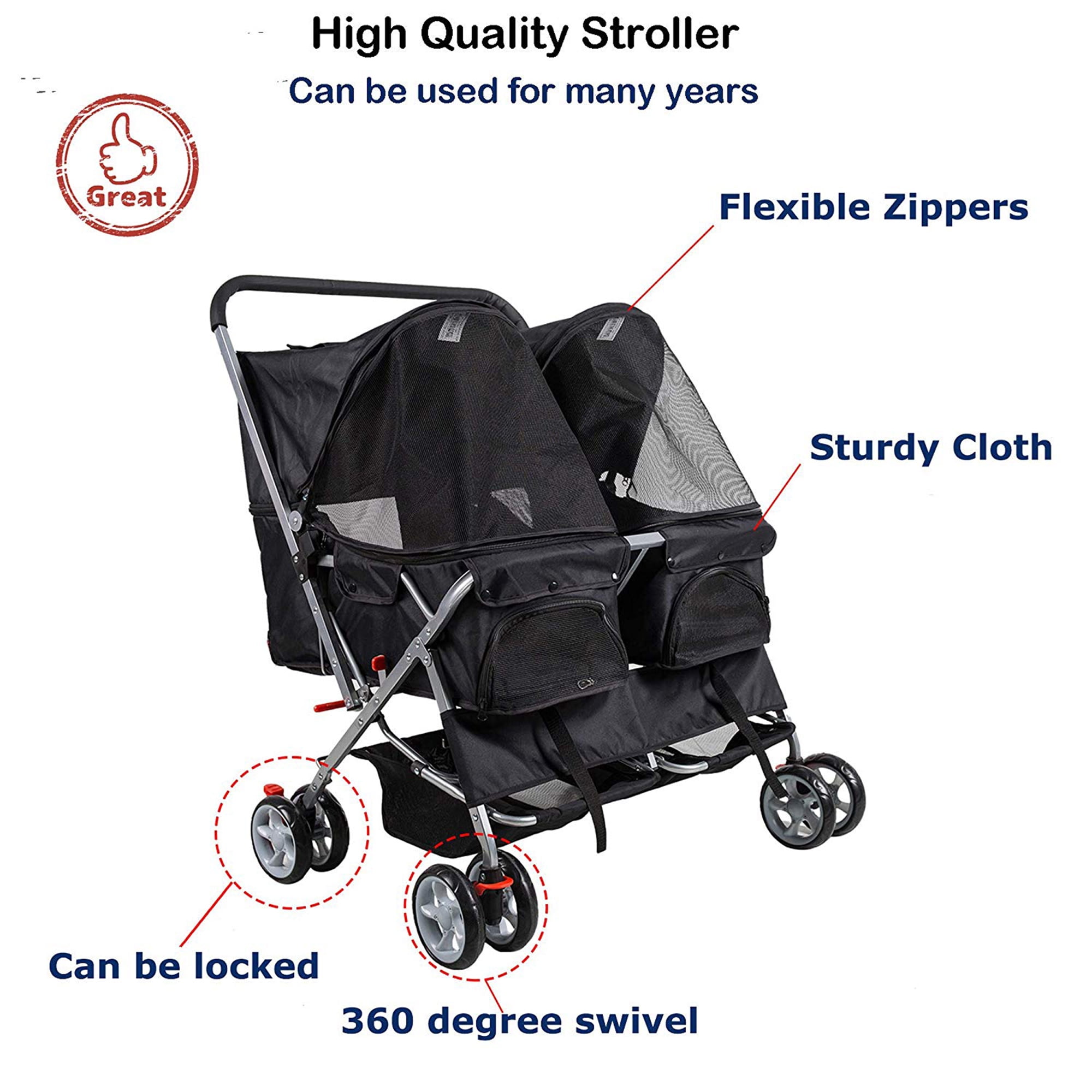double dog stroller walmart