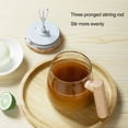 thumbnail image 3 of Automatic Self-Stirring Coffee Mug with Wooden Handle One-Key Start Electric High-Speed Stirring Cup with Lid, 3 of 6