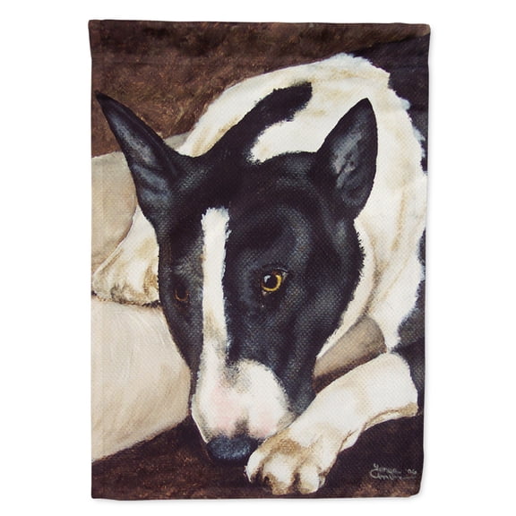 Carolines Treasures AMB1030GF Bull Terrier by Tanya and Craig Amberson Flag Garden Size Small multicolor