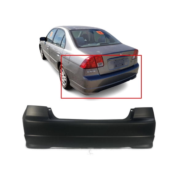 DCP Rear Bumper Cover For 2004-2005 Honda Civic Primed 04715S5AA91ZZ HO1100217