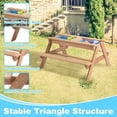 thumbnail image 3 of Kids Picnic Table, SHINPT 3-in-1 Outdoor Wooden Table with Adjustable Umbrella, Toddler Activity & Dining Table with Built-in Bench & Removable Boxes, Children Picnic Tables for Outdoors, Backyard, 3 of 9