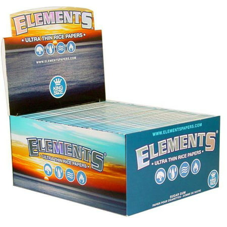 50pc Display - Elements Kingsize Ultra Thin Rice Rolling