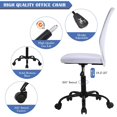 thumbnail image 3 of CL.HPAHKL Mid Back Office Desk Chair, Ergonomic Computer Task Chair for Women Men, Armless Height Adjustable Swivel Rolling Chairs with Lumbar Support, White, 3 of 7