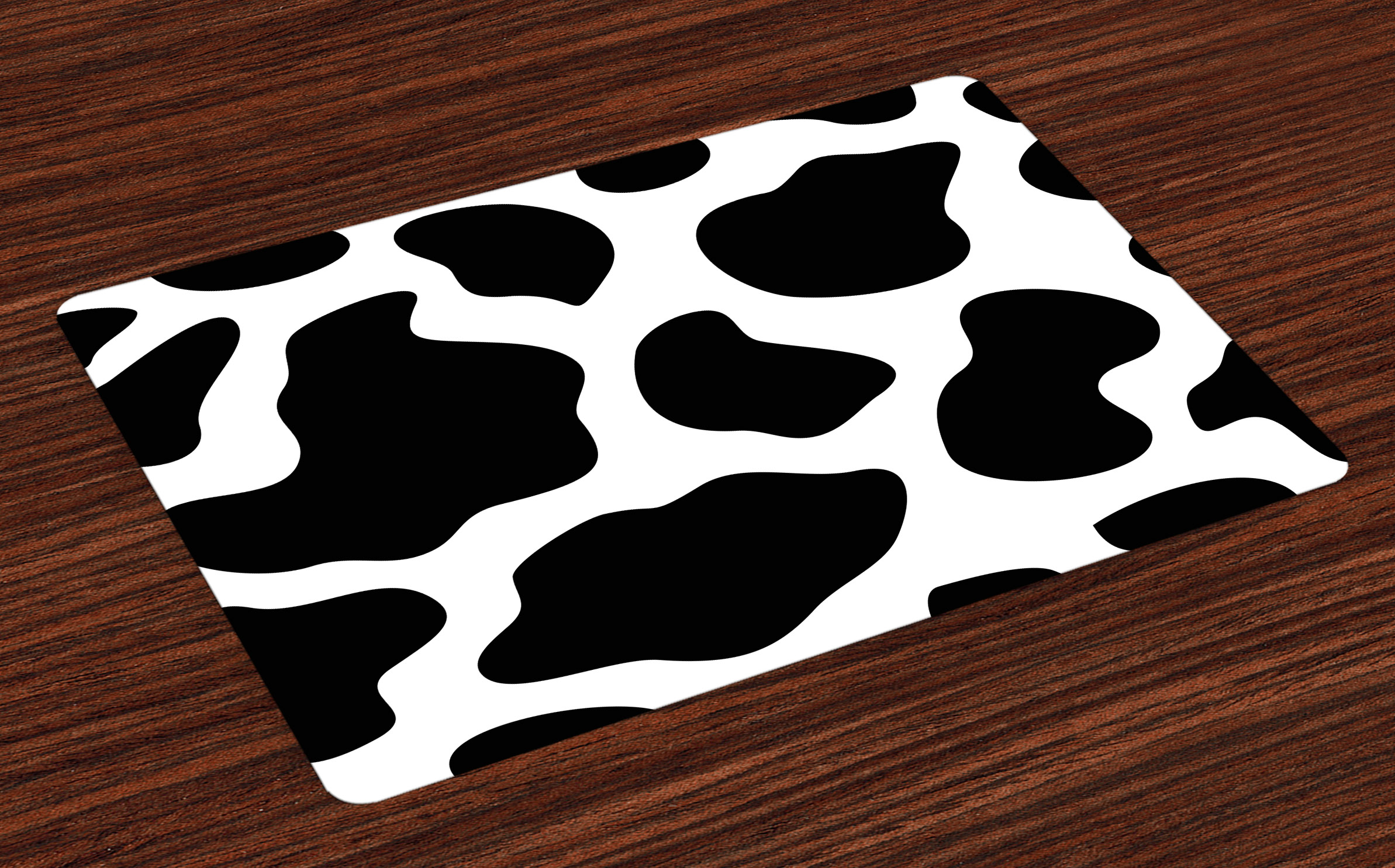 Cow Print Placemats Set of 4 Hide of a Cow with Black Spots Abstract