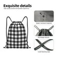 thumbnail image 4 of Wukai Black White Plaid Drawstring Backpack Bag Sport Gym Sackpack Large Size String Backpack Cinch for Women Men-Medium, 4 of 6