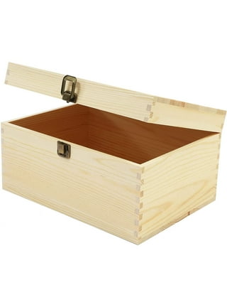 Small Wooden Decorative Box with Hinged Lid and Tassel for Jewelry, Trinket  Storage (9.4 x 6 x 3 In)