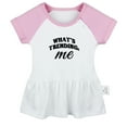 thumbnail image 1 of What's Trending Me Funny Dresses For Baby, Newborn Babies Skirts, Infant Princess Dress, 0-24M Kids Graphic Clothes (Pink Raglan Dresses, 18-24 Months), 1 of 4
