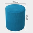 thumbnail image 5 of Hadanceo Stool Cover Solid Color Dust-proof Elastic Binding Design Polyester Stretch Square/Round Footstool Protector Cover, 5 of 8