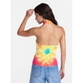thumbnail image 3 of No Boundaries Pride Heart Tie Dye Halter Cotton Tank Top, Women's XXS-XXL, 3 of 5