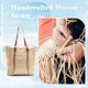 thumbnail image 4 of Miss Fong Bolsa De Playa Bolsas De Playa Para Mujer Bolsa De Paja Bolsa De Playa Bolsa De Playa De Paja Con Bolsillo Interior Con Cremallera Y Asa De Cuero, 4 of 5