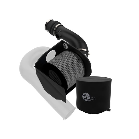 Advanced FLOW Engineering Cold Air Intake 54-13012D Magnum FORCE PRO DRY S Stage 2; Black Plastic Tube; White Filter; With Filter Wrap; With Heat Shield; Fits 2001 to 2016 Nissan Patrol 4.8L
