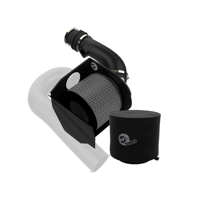 Advanced FLOW Engineering Cold Air Intake 54-13012D Magnum FORCE PRO DRY S Stage 2; Black Plastic Tube; White Filter; With Filter Wrap; With Heat Shield; Fits 2001 to 2016 Nissan Patrol 4.8L