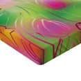 thumbnail image 2 of Ambesonne Modern Fitted Sheet, Tulips Urban Graphic, Queen Size, Pink Green, 2 of 3