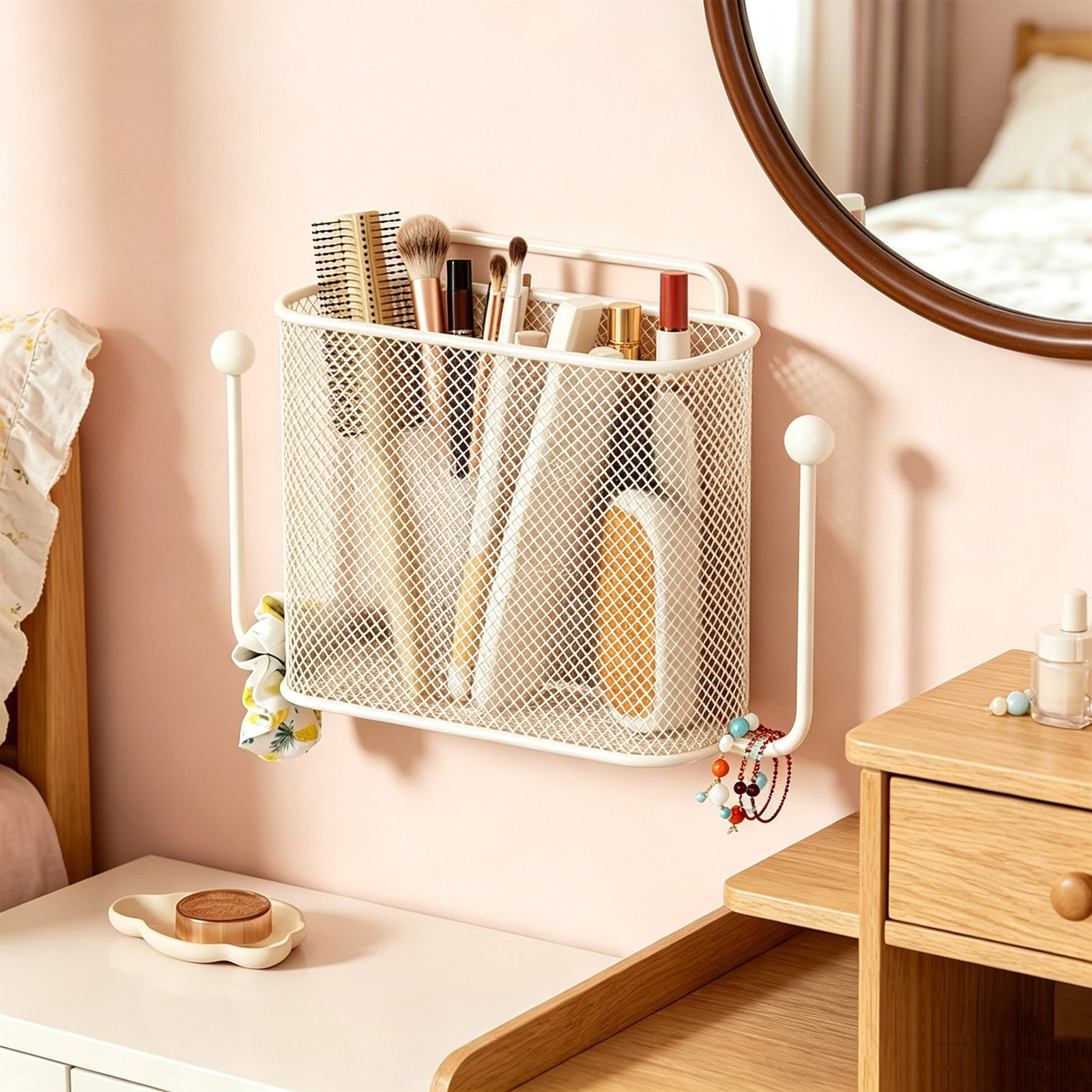 Viflosae Shower Organizer Shower Shelves Bathroom Wall Mounted Storage Box Bathroom Wall Mounted Shelf Non Perforated Storage Tube