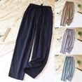 thumbnail image 4 of Hrsba Mens Sleep Pants,Summer Casual Solid Color Gauze Elastic Waist with Pockets Mens Pajama Bottoms for Home, 4 of 4