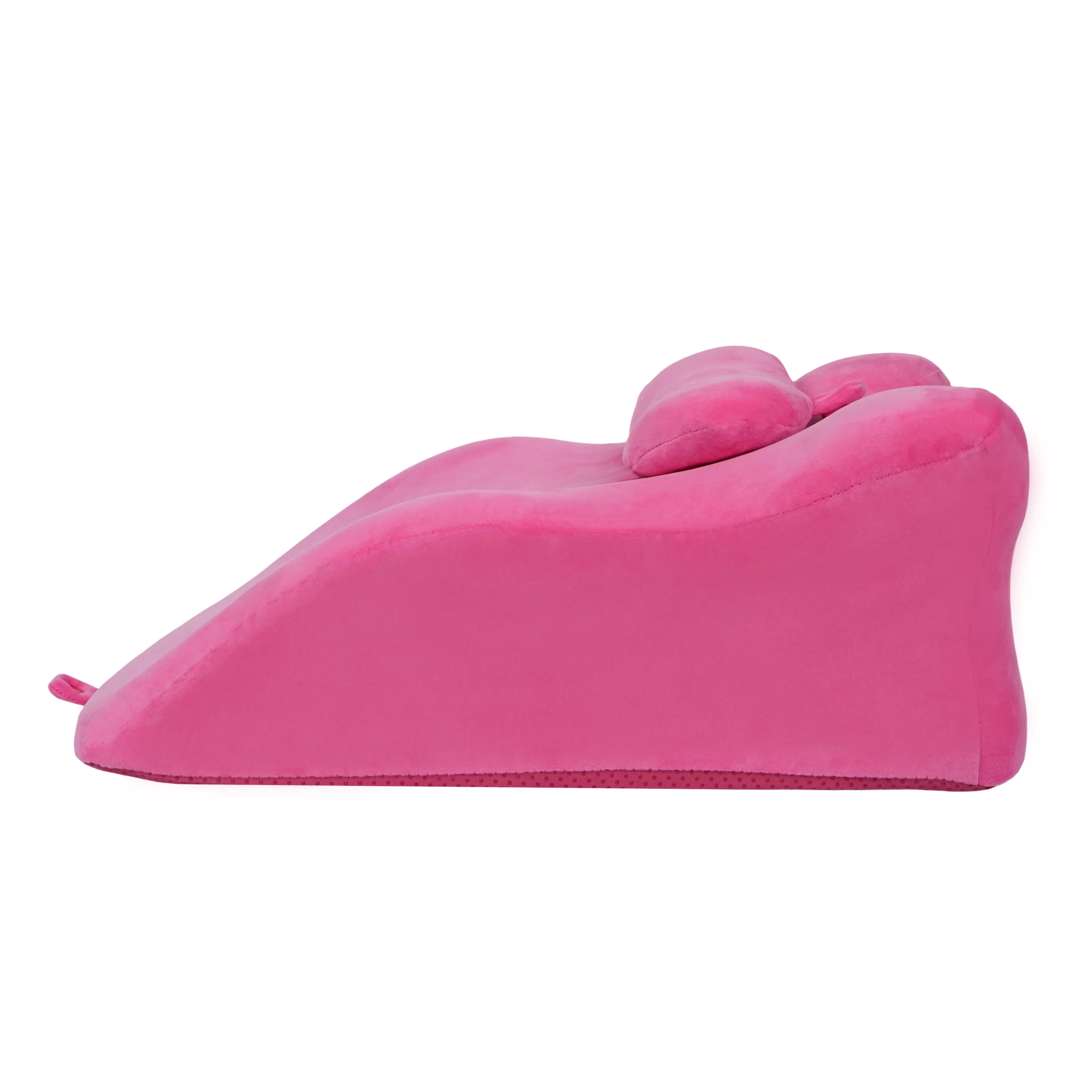 Muumblus Memory Foam Ergonomic Support Bed Pillow, Multi-Functional Wedge Pillow for Leg Elevation, Back & Lumbar Support, and Prone Reading with Removable Cover, Pink