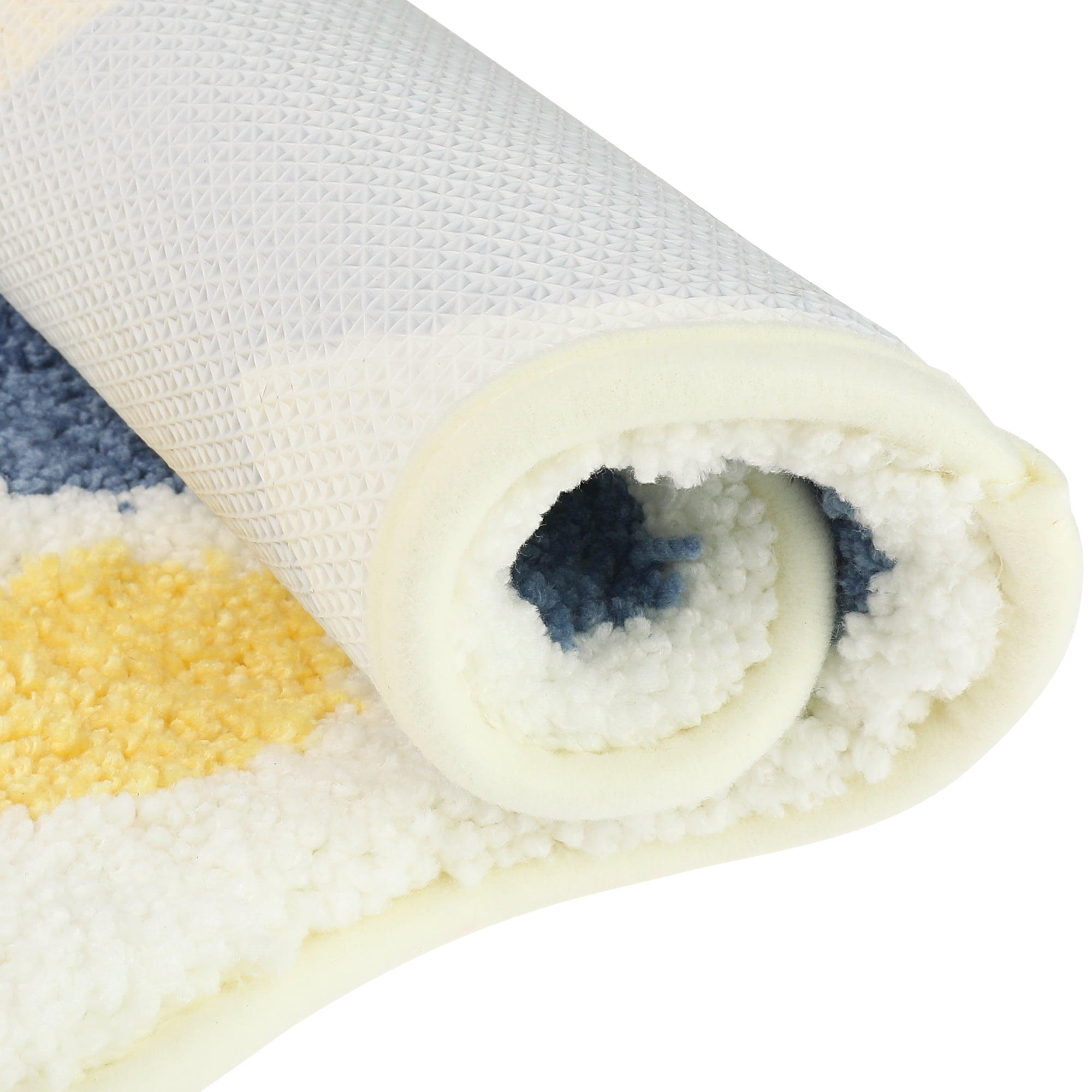 Unique Bargains 2 Pcs Printing Bath Mats Non-Slip Quick Dry Rugs for Bathroom Flower 16" x 24"
